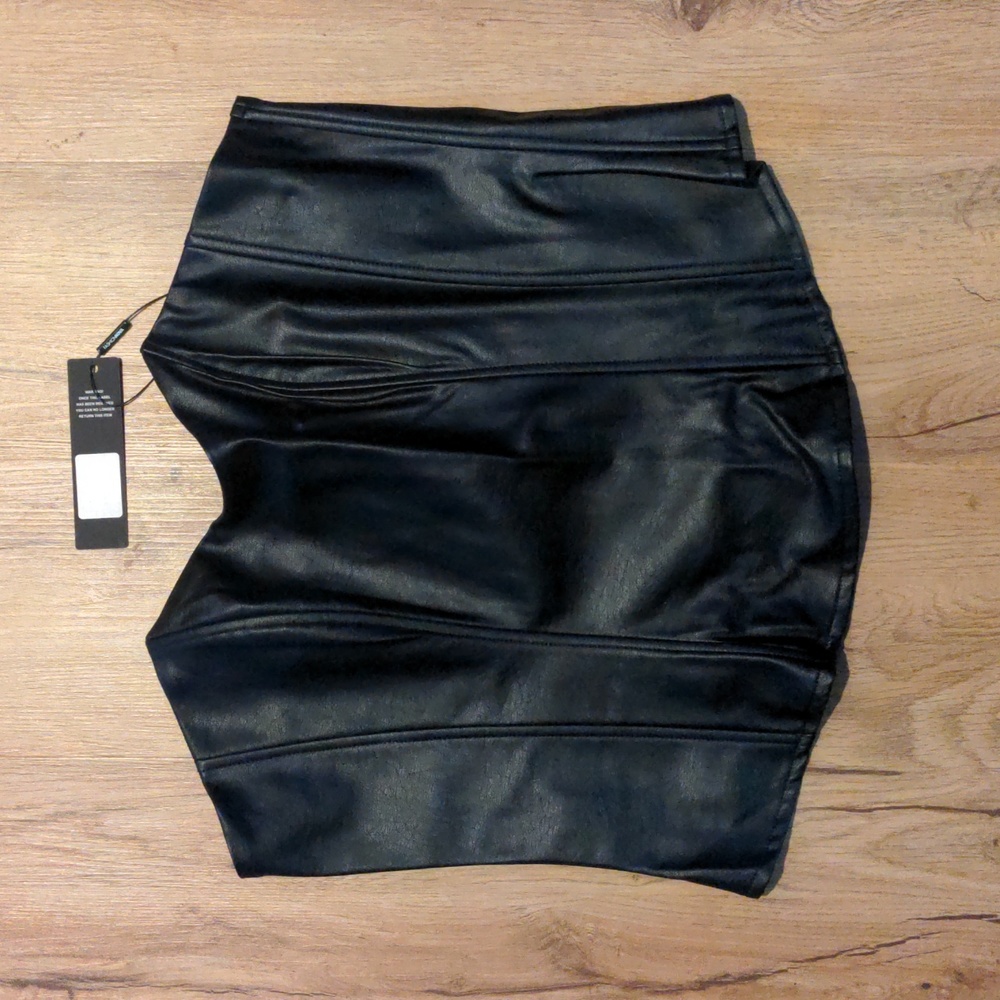 Faux Leather corset top, Fashion Nova